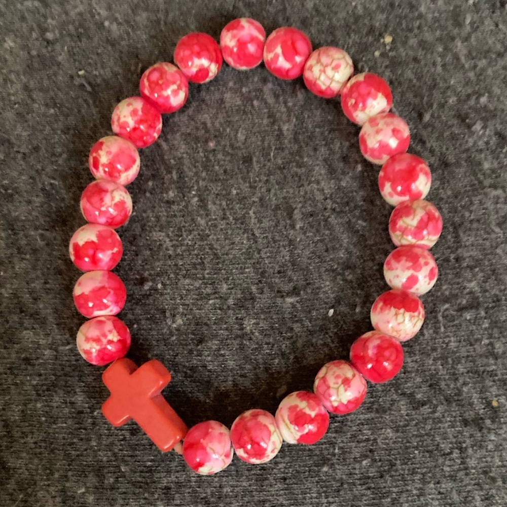 Cross Stone Bracelet - multi color - perfect for Easter
